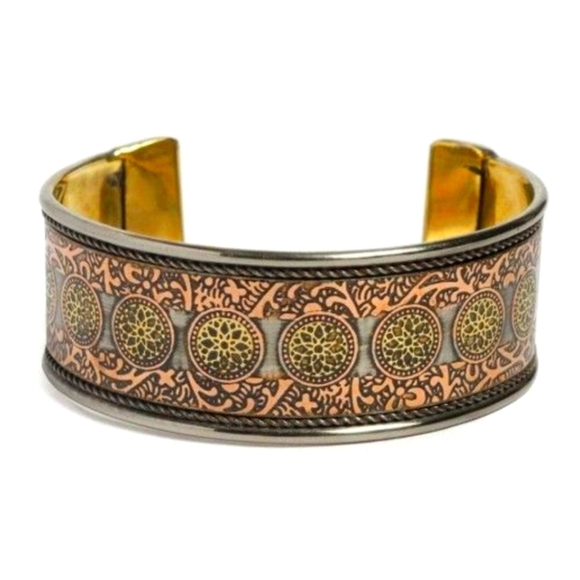 Rani of Jhansi Indian Copper Cuff Bracelet - Picture 1 of 4